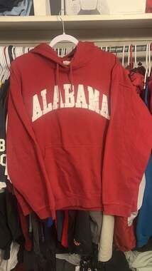 Vintage Alabama Crimson Tide Hoodie Red Large Logo Sweatshirt Pullover Size L